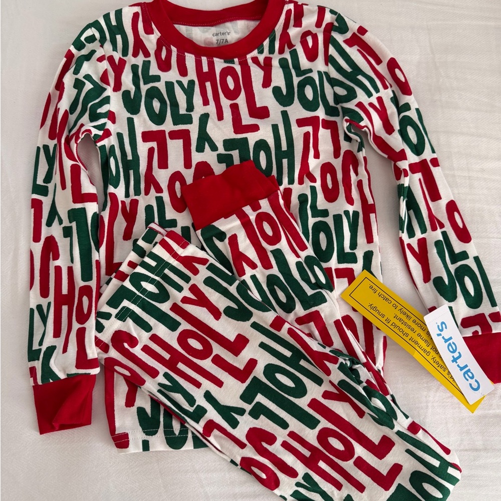 Carter's Festive Red and Green Pajama Set (11)